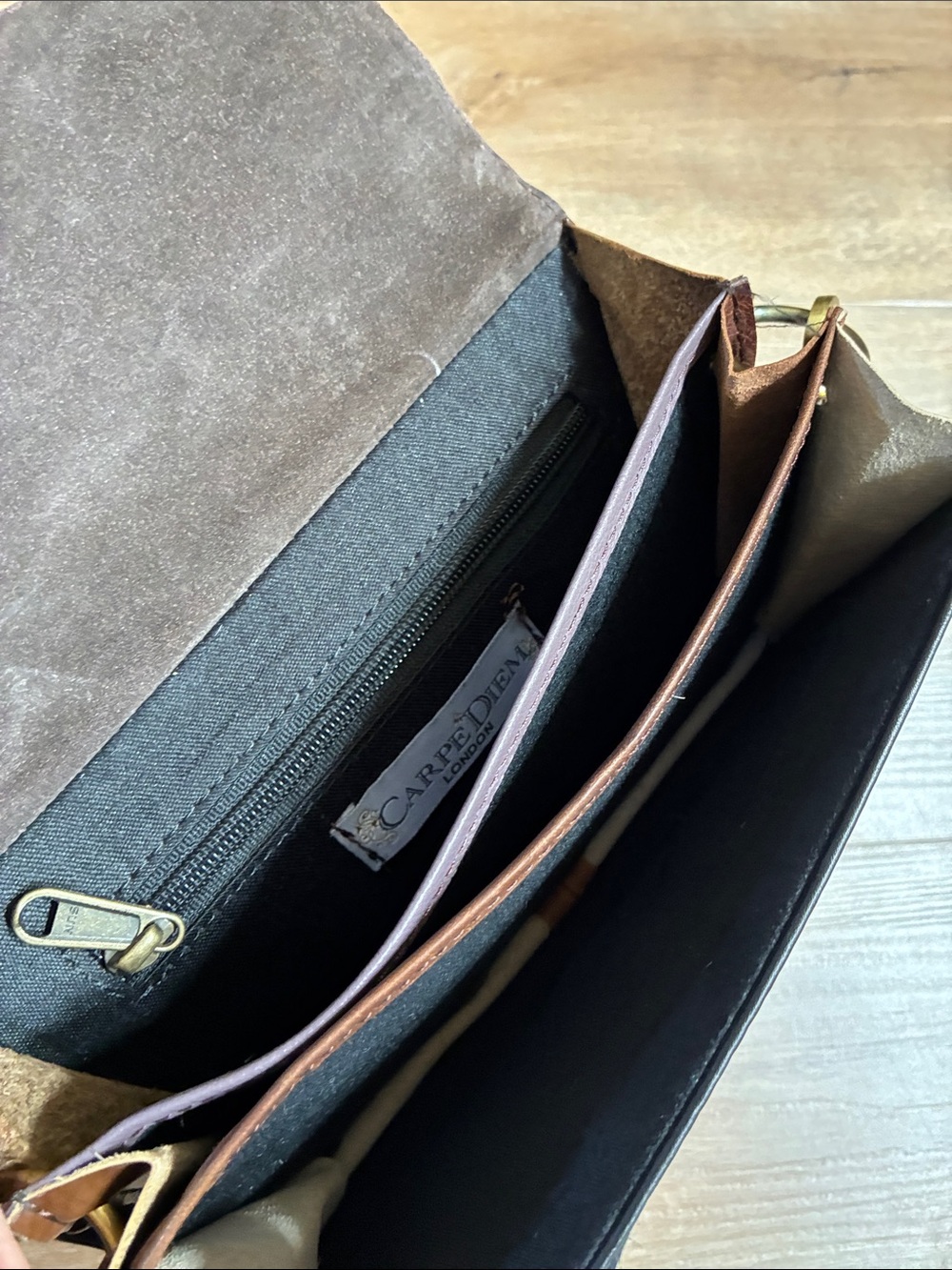 CARPE DIEM LONDON Bought on VACATION Leather Crossbody with Leopard-Print Flap - Picture 12 of 16